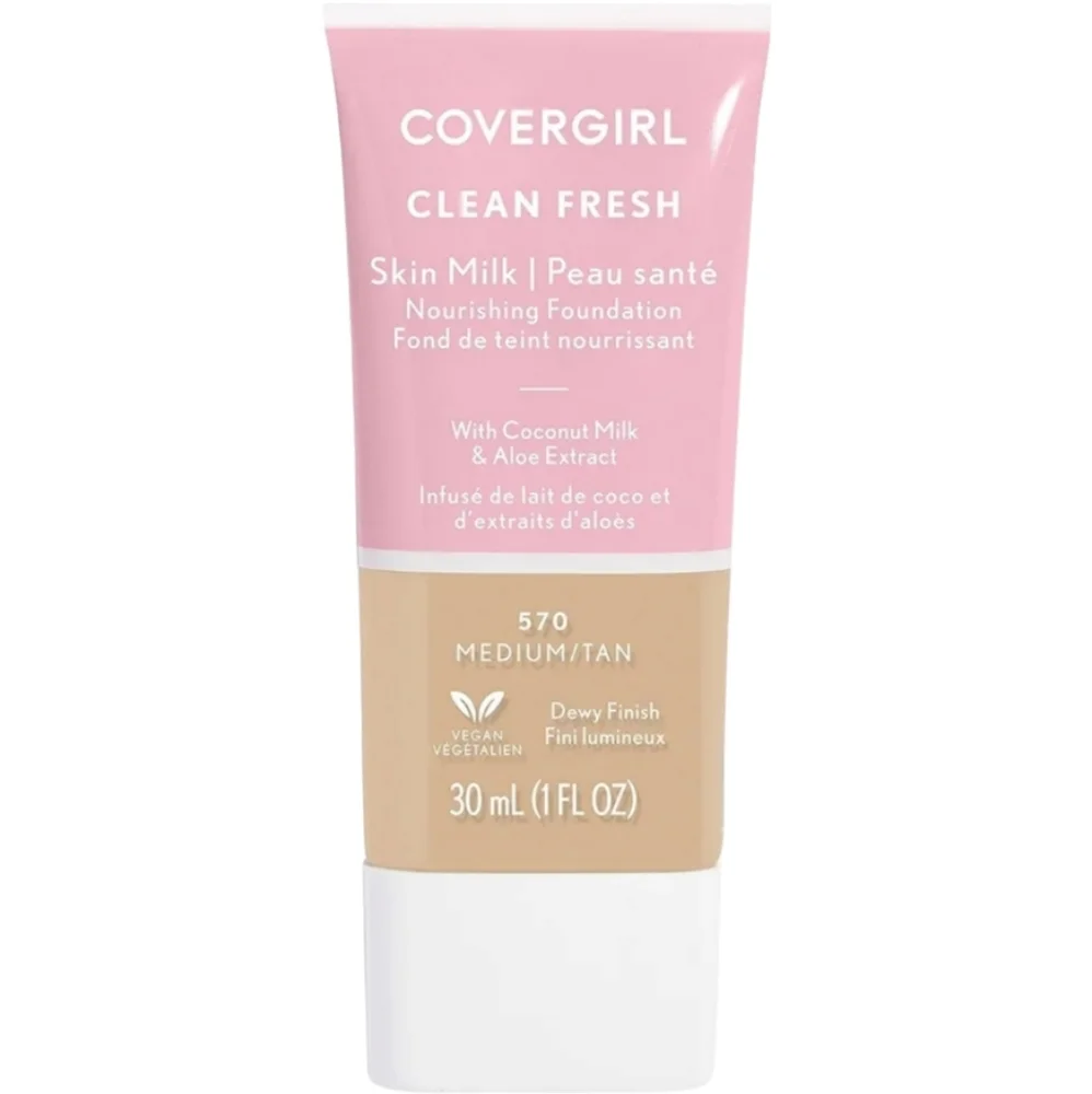2 x COVERGIRL, Clean Fresh Skin Milk Foundation, 570 Medium/Tan